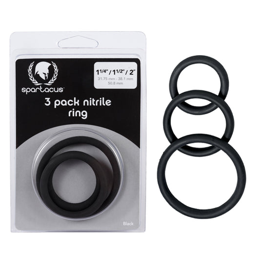 Nitrile C Ring Set Cockrings Black  - Club X