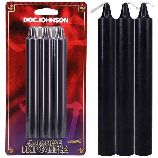 Japanese Drip Candles - Black - Black 3-Pack Doc Johnson