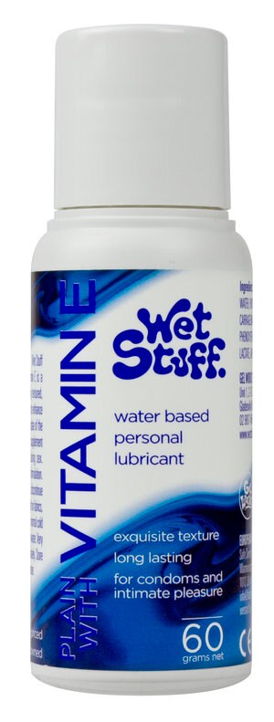 Wet Stuff Plain - 60g Bottle - Water Based Lubricant with Vitamin E - 60 gram Bottle Wet Stuff