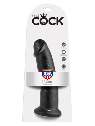 King Cock 9'' Cock - Black 22.9 cm (9'') Dong Pipedream Products