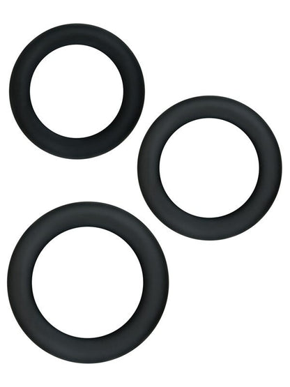 Renegade Diversity Rings - Black Cock Rings - Set of 3 Sizes NS Novelties