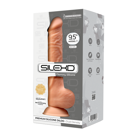Silexd Model 1 (9.5") Flesh Premium Silicone Dildo Dual Density  - Club X