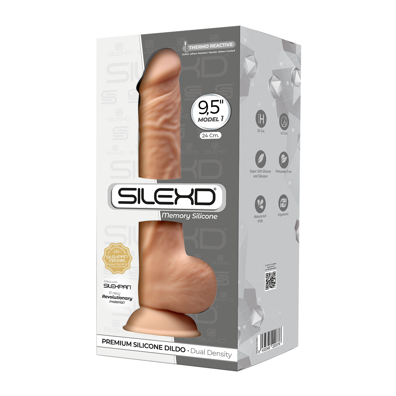 Silexd Model 1 (9.5") Flesh Premium Silicone Dildo Dual Density  - Club X