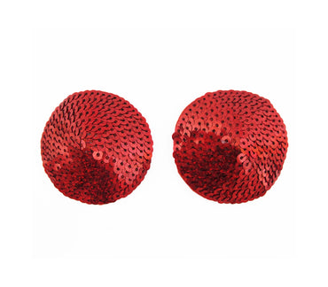 Nip013 Round Sequin Nipple Pasties - Black  - Club X