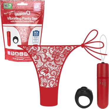 Vibrating Panty Set W/ Remote Ring 4T High Pitch Treble - Black  - Club X