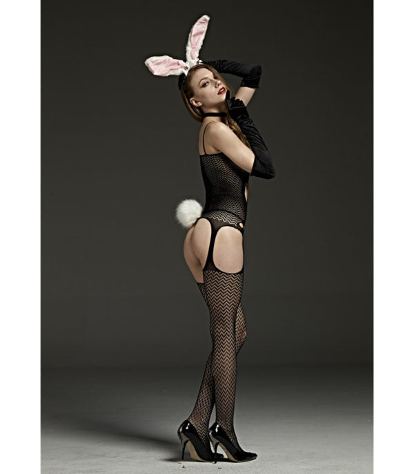 Lin7105 Stocking Top W/ Attached Garter Stockings  - Club X