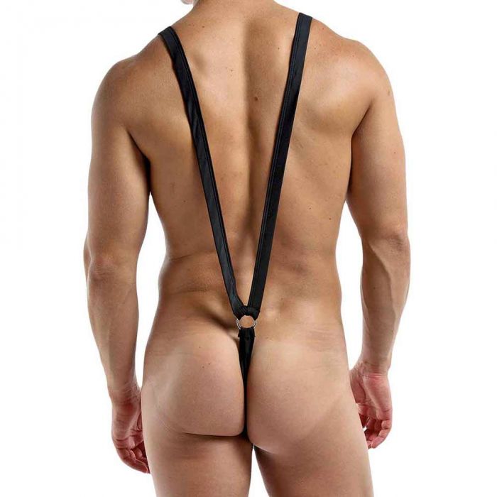 Male Power Sling Front Rings - Black  - Club X