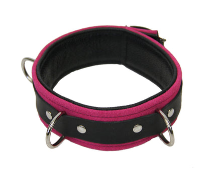 Col027 Suede Leather Collar Pink - Club X