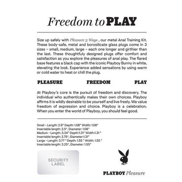 Playboy Pleasure 3 Ways Butt Plug  - Club X