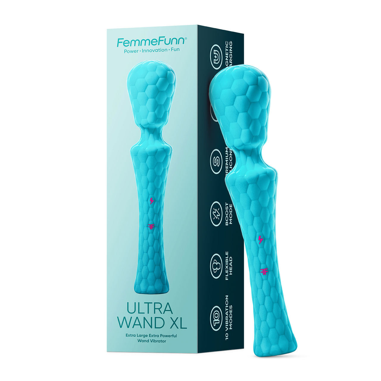 Femme Fun Ultra Wand Xl Wand Vibrator Turquoise - Club X