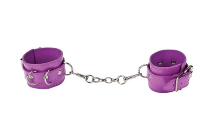 Ouch! Leather Cuffs For Hand & Ankles Purple - Club X