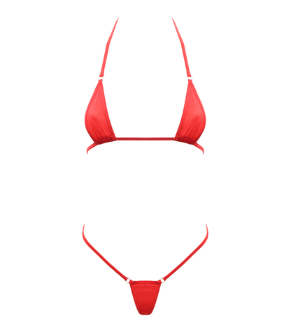 Bik002 Spandex Fabric Micro Bikini Red - Club X