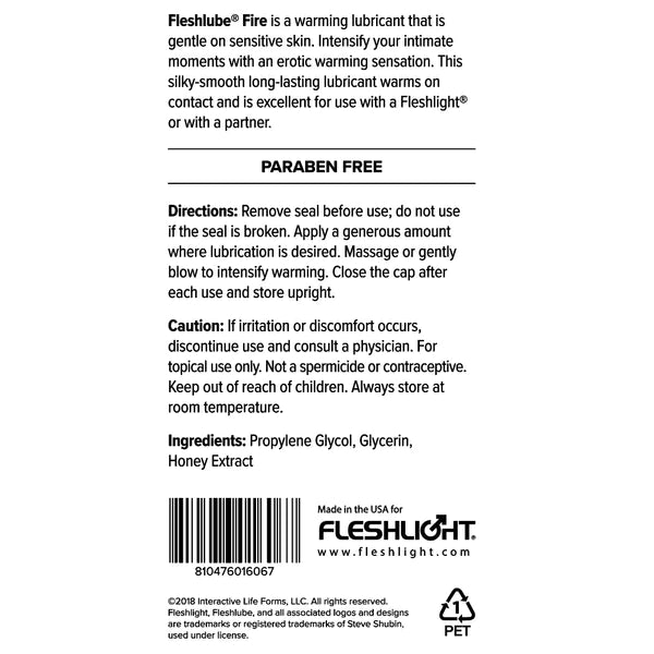 Fleshlube Fire 8oz Lubricant  - Club X