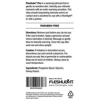 Fleshlube Fire 8Oz Lubricant  - Club X