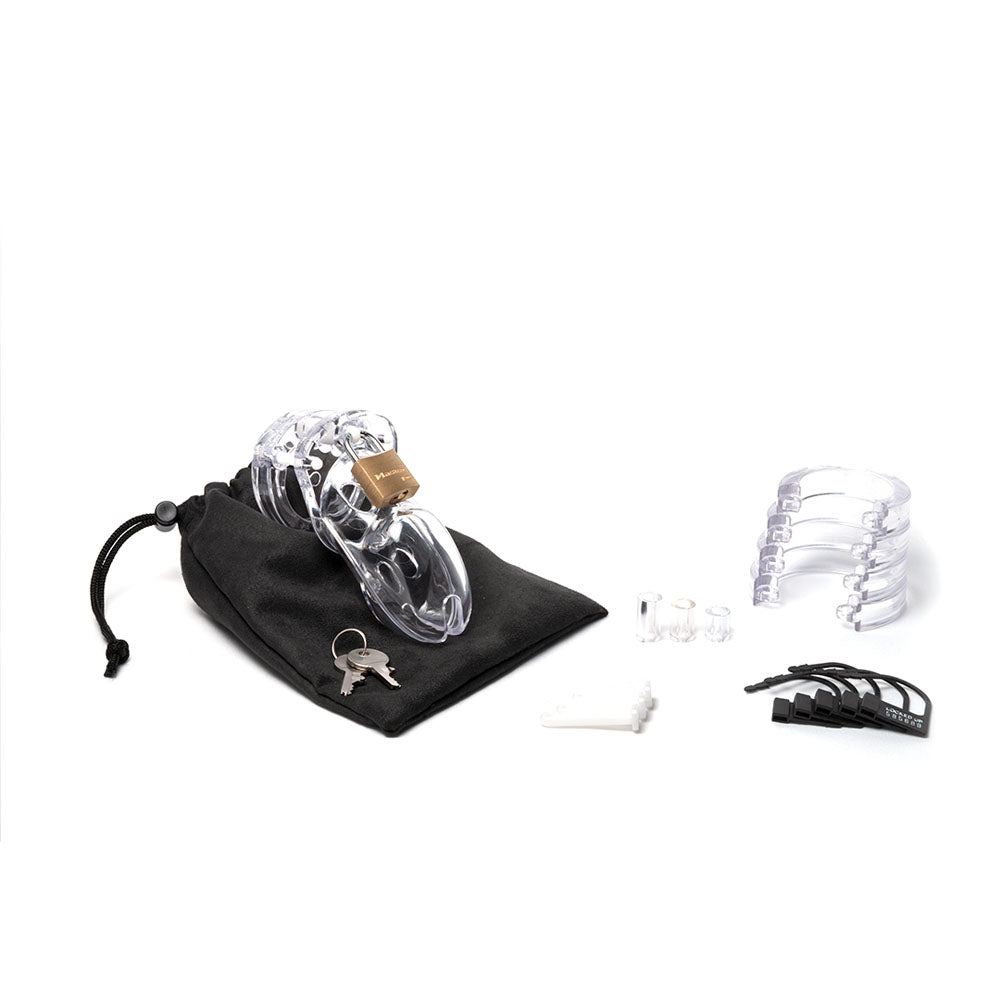 CB-3000 Chastity Cock Cage Kit - Clear - Clear 3 Inch Cock Cage Kit CB-X