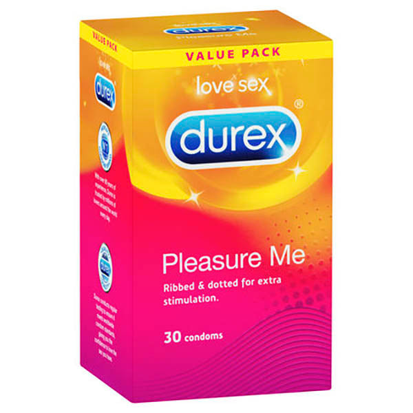 Durex Pleasure Me - Ribbed & Studded Condoms - 30 Pack Durex
