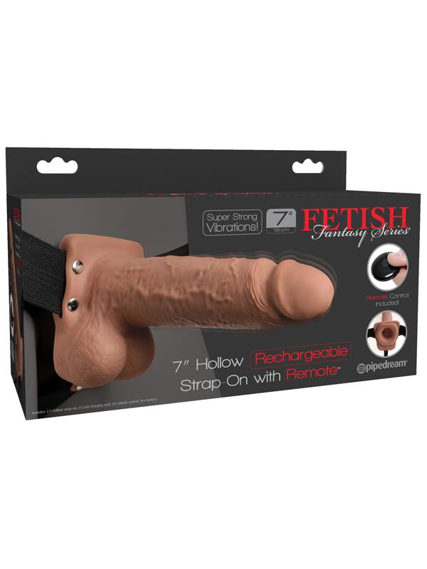 Fetish Fantasy Series 7'' Hollow Rechargeable Strap-On with Balls Pipedreams