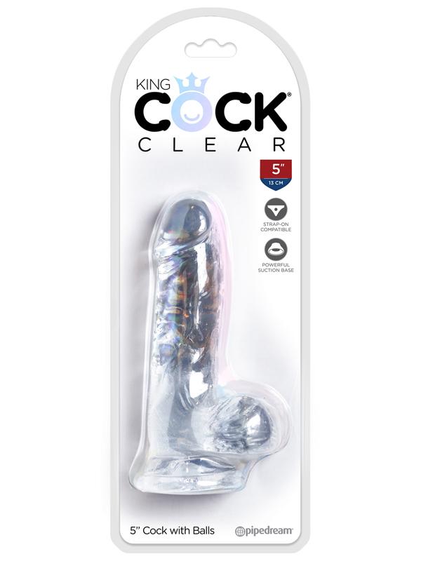 King Cock Clear 5'' Cock with Balls Pipedreams