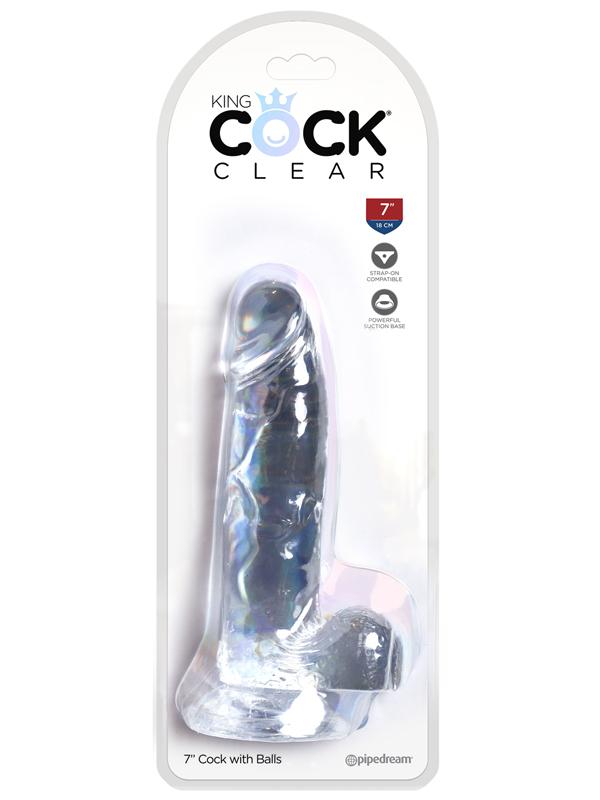 King Cock Clear 7'' Cock with Balls Pipedreams