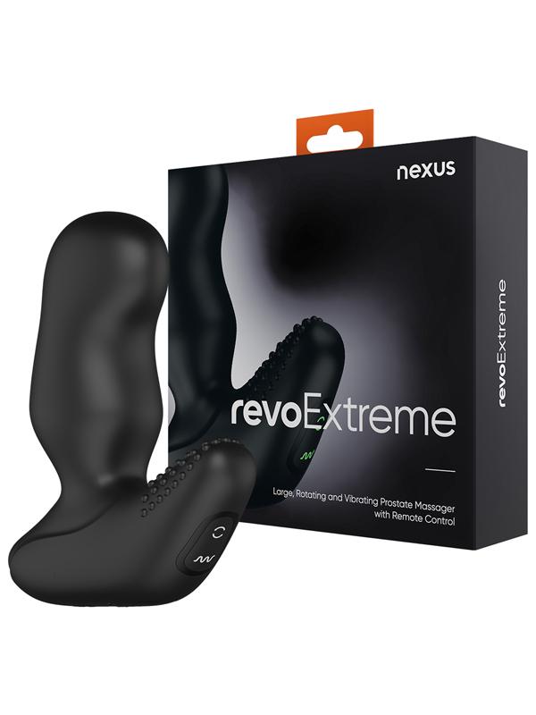 REVO EXTREME Waterproof Remote Control Rotating Prostate Massager Black