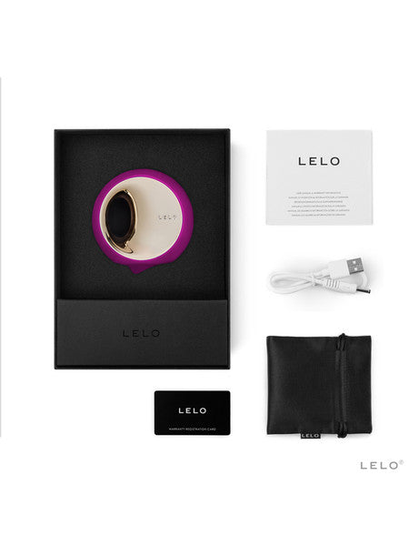 Lelo Ora 3 Luxurious Massager Vibrator Stimulator Ultra Smooth Rotating Node - Deep Rose  - Club X