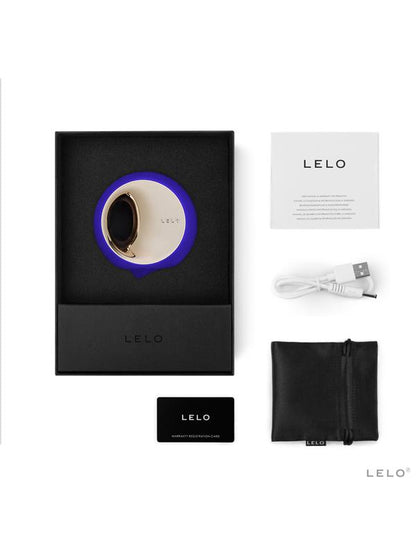 Lelo Ora 3 Luxurious Massager Vibrator Stimulator Ultra Smooth Rotating Node - Midnight Blue Lelo