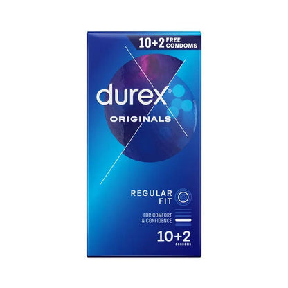 Durex Originals Regular Fit Condoms - Regular Fit Latex Condoms - 10 Pack + 2 Free Durex