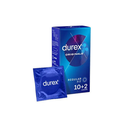 Durex Originals Regular Fit Condoms - Regular Fit Latex Condoms - 10 Pack + 2 Free Durex