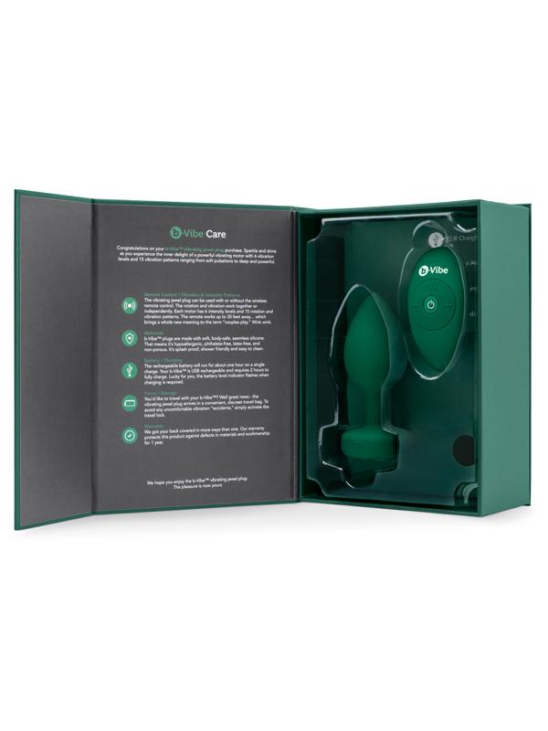 b-Vibe Vibrating Jewels Remote Control Plug M/L Emerald B-Vibe
