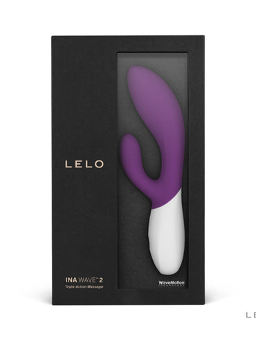 Lelo Ina Wave 2 Powerful Vibrator Wider Range Of Intensities Triple Action Massager - Plum  - Club X
