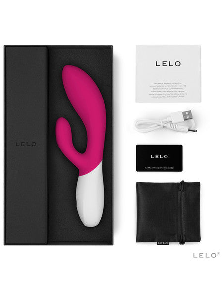 Lelo Ina Wave 2 Powerful Vibrator Wider Range Of Intensities Triple Action Massager - Cerise  - Club X
