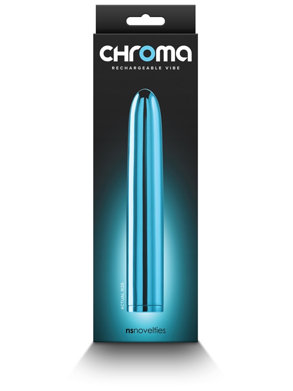 Chroma - Teal - Metallic Teal 17 cm USB Rechargeable Vibrator NS Novelties