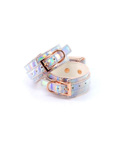 Cosmo Bondage Ankle Cuffs - Rainbow - Metallic Rainbow Restraints NS Novelties