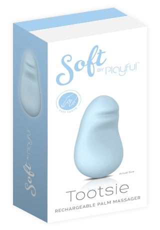 Soft by Playful Tootsie Rechargeable Palm Massager Blue Club X