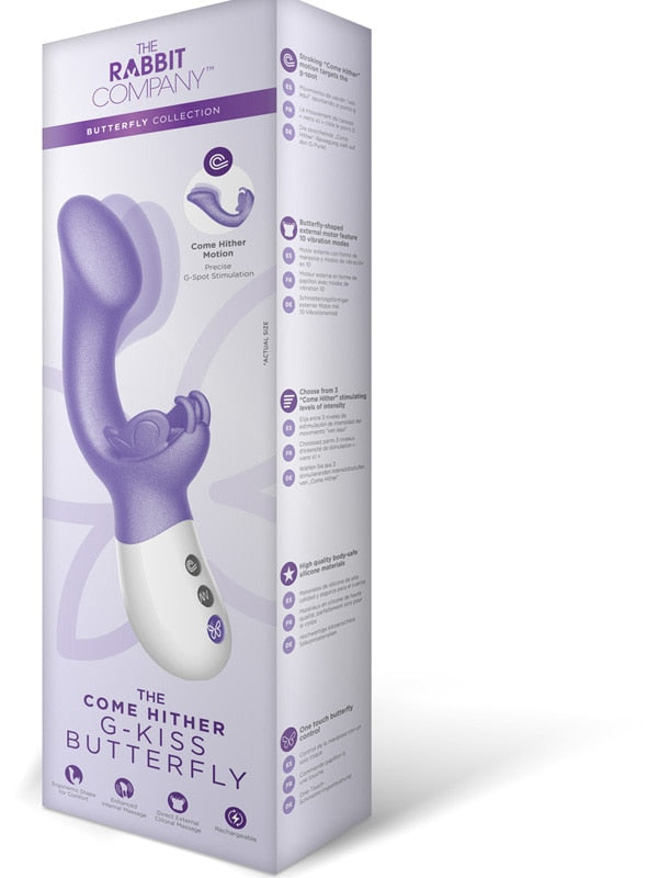 Come Hither Butterfly G-Kiss Vibe-Purple The Rabbit Company
