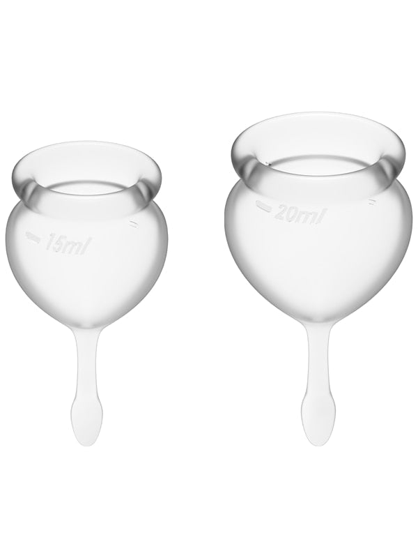 Feel Good Menstrual Cup Transparent 2pcs Satisfyer