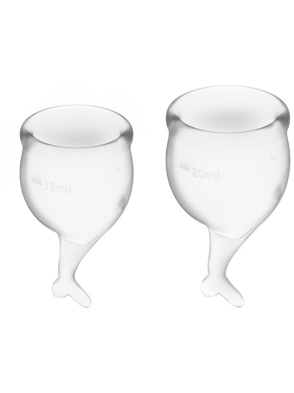 Feel Secure Menstrual Cup Transparent 2pcs Satisfyer
