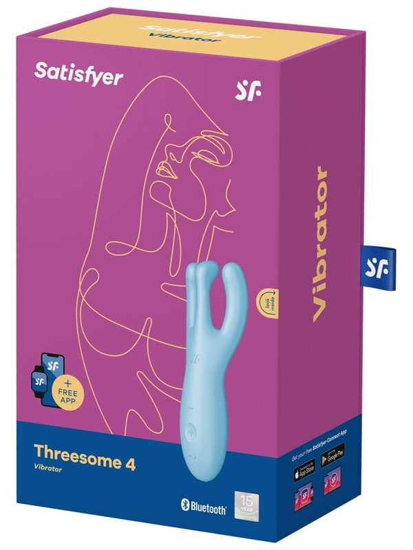 Satisfyer Threesome 4 App Control Stimulator - Blue Satisfyer