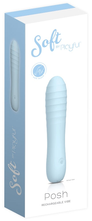 Soft By Playful Posh - Rechargeable Vibrator Blue Playful