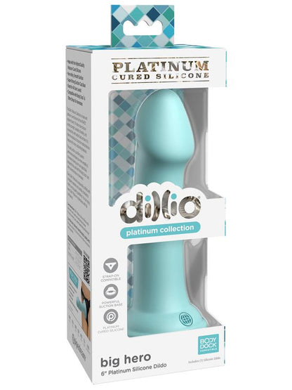 Dillio Platinum Big Hero 6in Teal Dildo Pipedreams