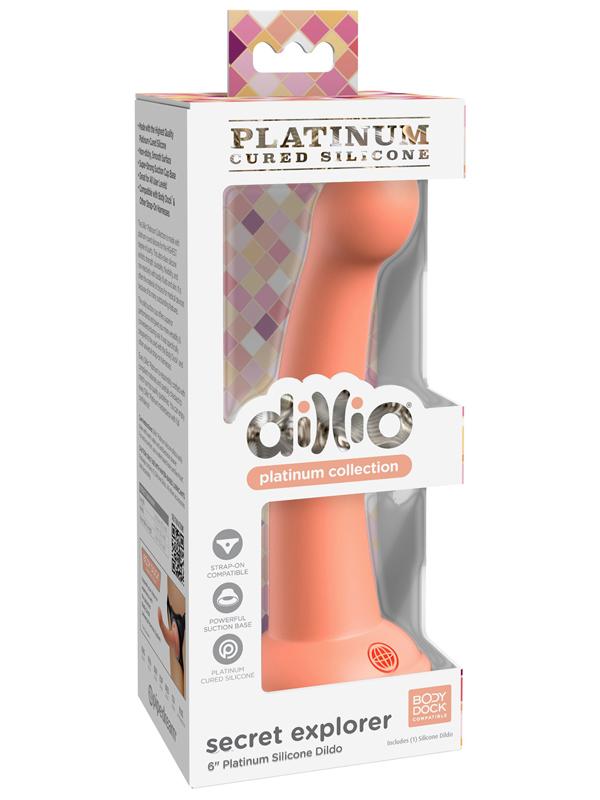 Dillio Platinum Secret Explorer 6in Peach Dildo Pipedreams