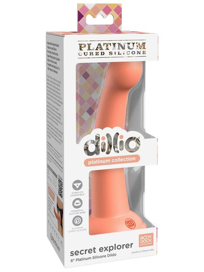 Dillio Platinum Secret Explorer 6in Peach Dildo Pipedreams