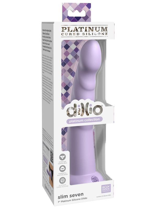 Dillio Platinum Slim Seven - Purple - Purple 17.8 cm (7'') Dong Pipedream