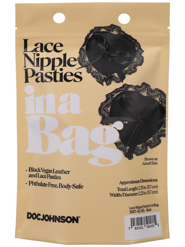 Lace Nipple Pasties In A Bag Black Doc Johnson