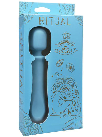 RITUAL Euphoria Rechargeable Silicone Wand Vibe Blue Doc Johnson