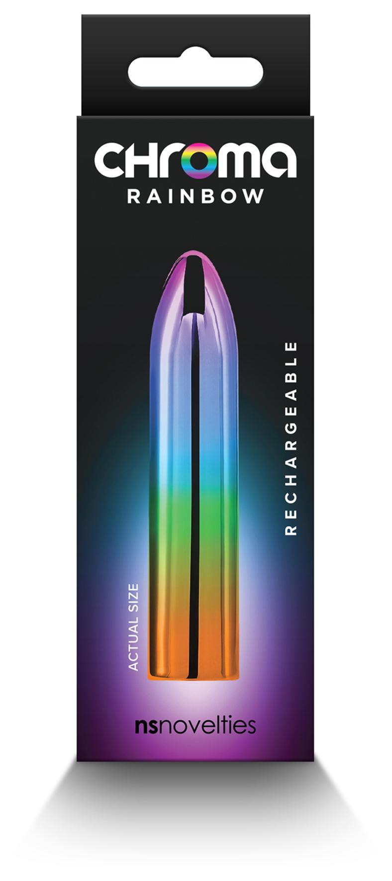 Chroma Rainbow - Medium - Metallic Rainbow 9 cm USB Rechargeable Mini Vibrator NS Novelties