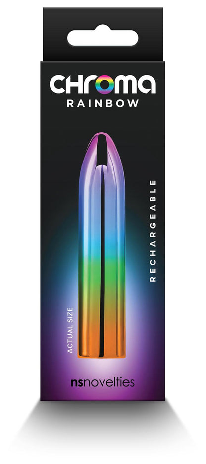 Chroma Rainbow - Medium - Metallic Rainbow 9 cm USB Rechargeable Mini Vibrator NS Novelties