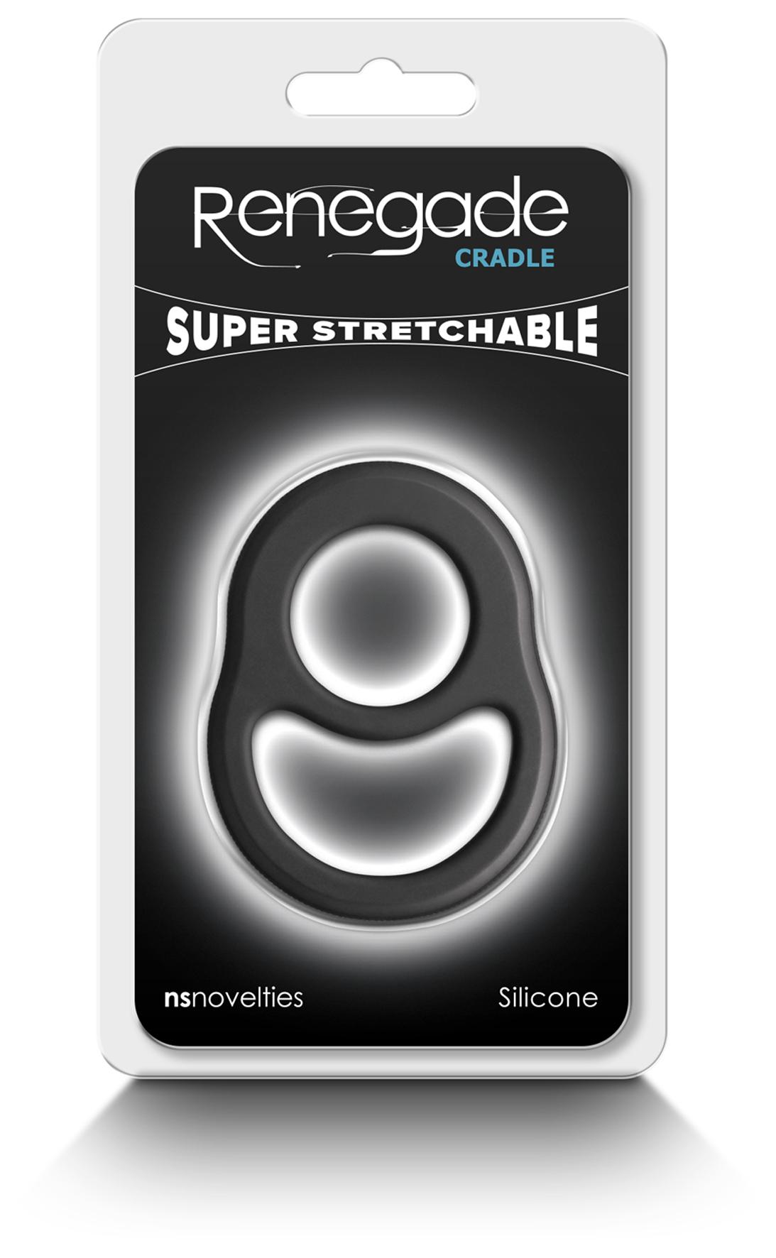 Renegade Cradle - Black - Black Cock & Balls Ring NS Novelties