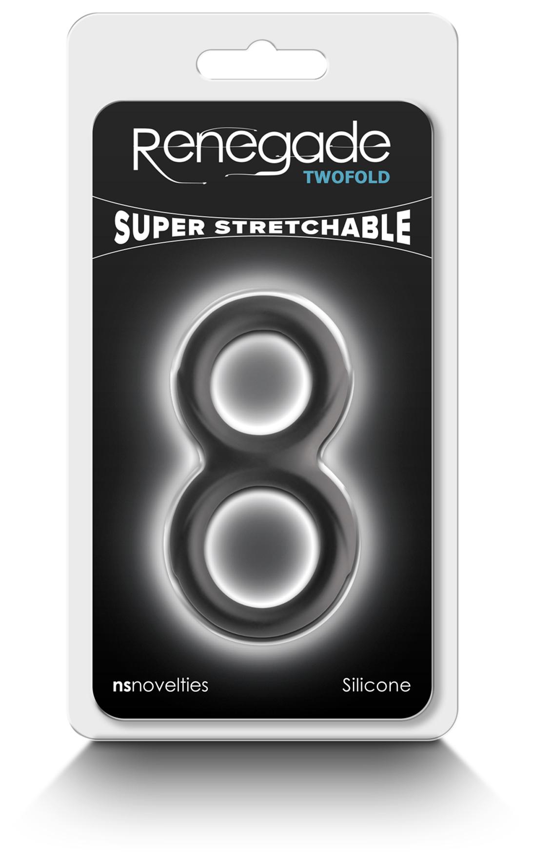 Renegade Twofold - Black - Black Cock & Balls Rings NS Novelties