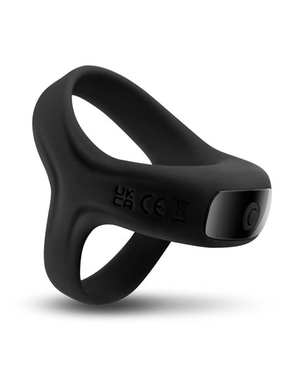 Renegade Emperor - Black - Black USB Rechargeable Vibrating Cock & Ball Rings NS Novelties